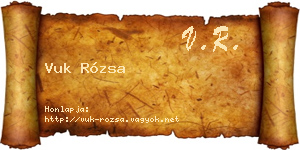 Vuk Rózsa névjegykártya
